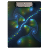 Fantasy Lights Abstract Blauw Groen Geel Fractal Klembord (Voorkant)