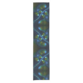 Fantasy Lights Abstract Blauw Groen Geel Fractal Korte Tafelloper (Voorkant)