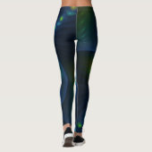 Fantasy Lights Abstract Blauw Groen Geel Fractal Leggings (Achterkant)