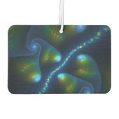Fantasy Lights Abstract Blauw Groen Geel Fractal Luchtverfrisser (Achterkant)