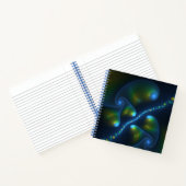 Fantasy Lights Abstract Blauw Groen Geel Fractal Notitieboek (Binnen)