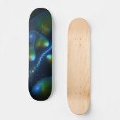 Fantasy Lights Abstract Blauw Groen Geel Fractal Persoonlijk Skateboard (Voorkant)