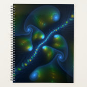 Fantasy Lights Abstract Blauw Groen Geel Fractal Planner (Voorkant)