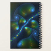 Fantasy Lights Abstract Blauw Groen Geel Fractal Planner (Achterkant)