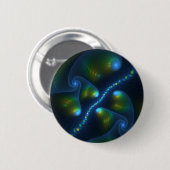 Fantasy Lights Abstract Blauw Groen Geel Fractal Ronde Button 5,7 Cm (Voorkant /achterkant)