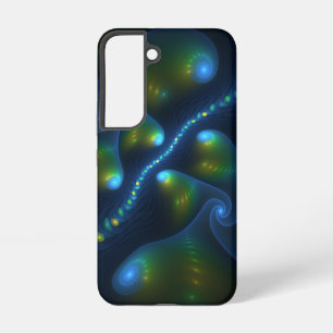 Fantasy Lights Abstract Blauw Groen Geel Fractal Samsung Galaxy Hoesje