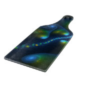 Fantasy Lights Abstract Blauw Groen Geel Fractal Snijplank (Hoek)