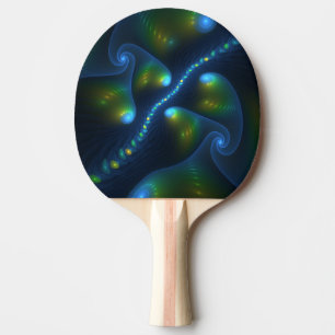 Fantasy Lights Abstract Blauw Groen Geel Fractal Tafeltennisbatje