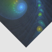 Fantasy Lights Abstract Blauw Groen Geel Fractal Tissuepapier (Detail)