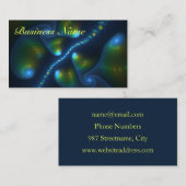 Fantasy Lights Abstract Blauw Groen Geel Fractal Visitekaartje (Voorkant / Achterkant)