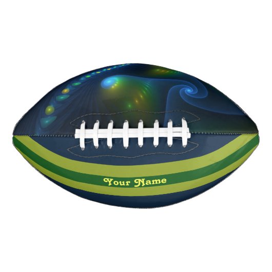 Fantasy Lights Abstract Blauw Groene Fractal Name American Football (Voorkant)