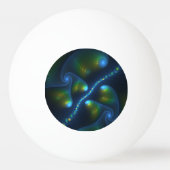 Fantasy Lights Abstract Blue Green Yellow Fractal Pingpongbal (Achterkant)