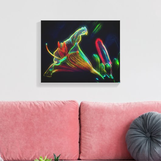 Fantasy Lily Abstract Flower Art Canvas Afdruk (Insitu (Woonkamer))