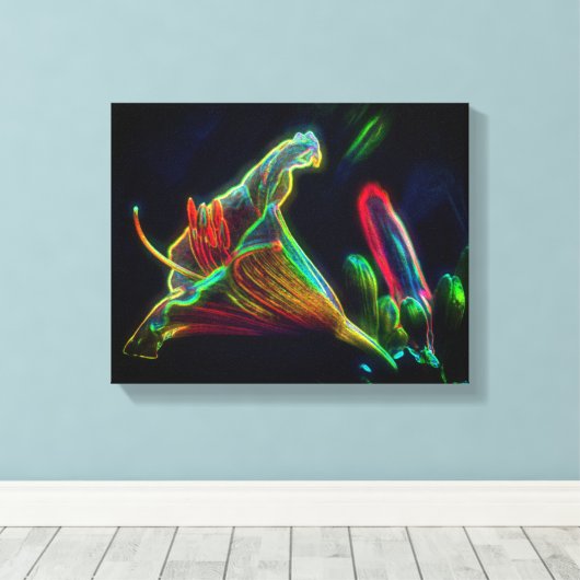 Fantasy Lily Abstract Flower Art Canvas Afdruk (Insitu (Houten vloer))