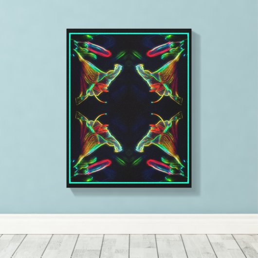 Fantasy Lily Abstract Flower Art Canvas Afdruk (Insitu (Houten vloer))