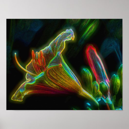 Fantasy Lily Abstract Flower Art Poster (Voorkant)