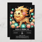 Fantasy Lion digitale verjaardag Kaart (Voorkant / Achterkant)