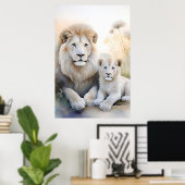 Fantasy Lion Poster (Thuiskantoor)