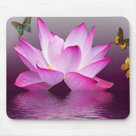 Fantasy Lotus Flower met Butterfly Muismat (Voorkant)
