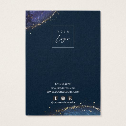 Fantasy Lux Blue Gold-verkenningskaarten Visitekaartje (Achterkant)