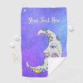 Fantasy Maan Kleurrijke Markeringen  Gezicht Sky Golfhanddoek (Insitu)