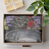 Fantasy Maan, Raaf & Rode Rozen & Zonnebloemen Tissuepapier (Geschenk)