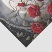 Fantasy Maan, Raaf & Rode Rozen & Zonnebloemen Tissuepapier (Detail)