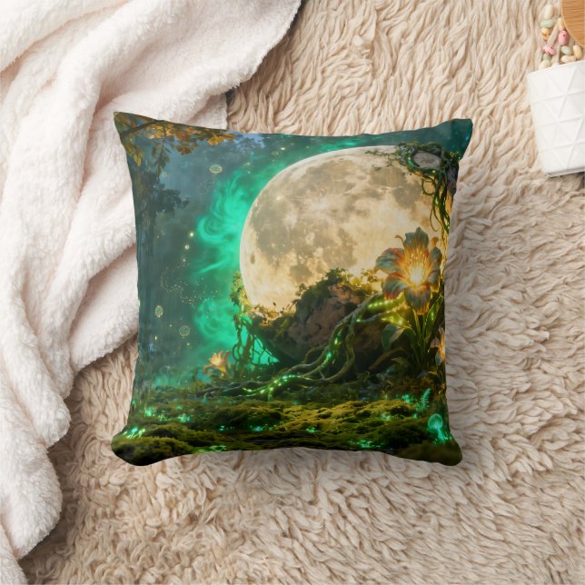 Fantasy Maanbos Worpkussen Kussen (Deken)