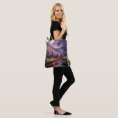 Fantasy maanverlichte rivier droomlandschap illust tote bag (Op model)