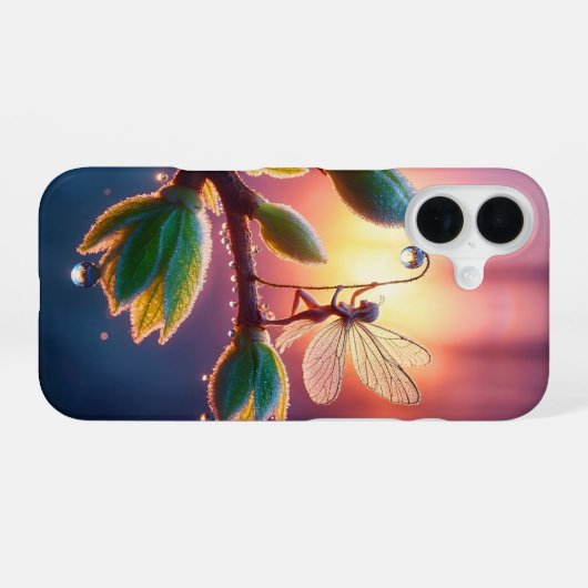 Fantasy macro photography of tiny forest sprite iPhone 16 hoesje (Achterkant horizontaal)