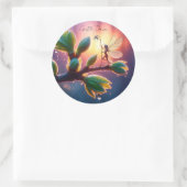 Fantasy macro photography of tiny forest sprite ronde sticker (Tas)