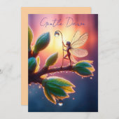 Fantasy macro photography of tiny forest sprite save the date (Voorkant / Achterkant)