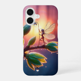 Fantasy-macrofotografie van een piepklein bosnimfj iPhone 16 hoesje