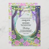 Fantasy Magical Enchanical Forest Wedding Kaart (Voorkant / Achterkant)