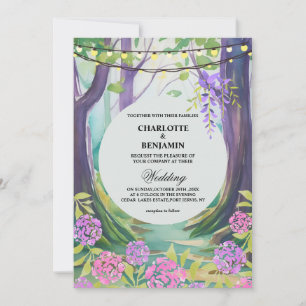 Fantasy Magical Enchanical Forest Wedding Kaart