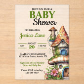 Fantasy Magical Fairy House Baby Shower Acryl Uitnodigingen (Voorkant)
