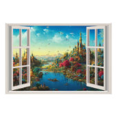 Fantasy Magical World Fake Window Kinder kamer Foto Afdruk (Voorkant)