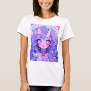 Fantasy Magisch Eenhoorn Wezen Anime Meisje T-shirt