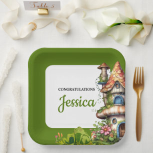 Fantasy Magische Fee Huis Baby Shower Papieren Bordje