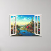 Fantasy Magische Wereld Neframe Raam Kinderkamer  Canvas Afdruk (Voorkant)
