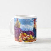 Fantasy Make Believe Chickens en Candy Corn Koffiemok (Voorkant links)