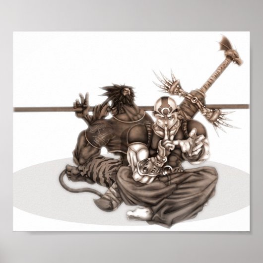 Fantasy Manga Warriors Poster (Voorkant)