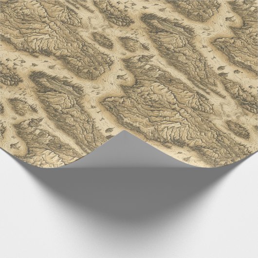 Fantasy Map Cartografie Oud handgemaakt papier (Hoek)