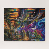 Fantasy Mardi Gras Kleuren Legpuzzel (Horizontaal)