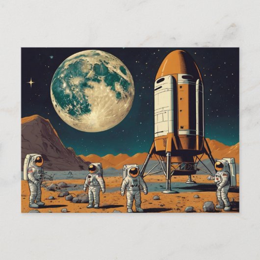  Fantasy Mars Landing Feestdagenkaart (Voorkant)