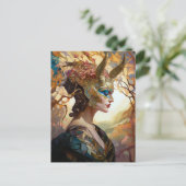 Fantasy Mask Lady Art Briefkaart (Staand voorkant)