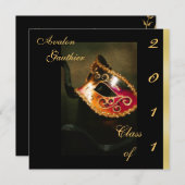 Fantasy Masquerade Class of Afstuderen Invitation Kaart (Voorkant / Achterkant)