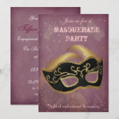 Fantasy Masquerade feest uitnodiging (Voorkant / Achterkant)