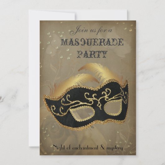 Fantasy Masquerade feest uitnodiging (Voorkant)