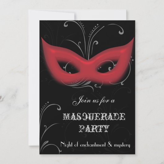 Fantasy Masquerade feest uitnodiging (Voorkant)